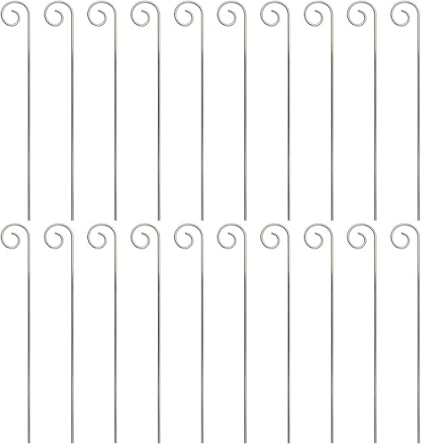 20Pcs Silver Planter Plant Label Hooks Garden Markers Stake Plant Label Holder Plants Label Hanger Garden Plant Sign Stake Rustproof Deformed Gardens Plant Sign Hooks Hanging Rods for Flower (20cm)