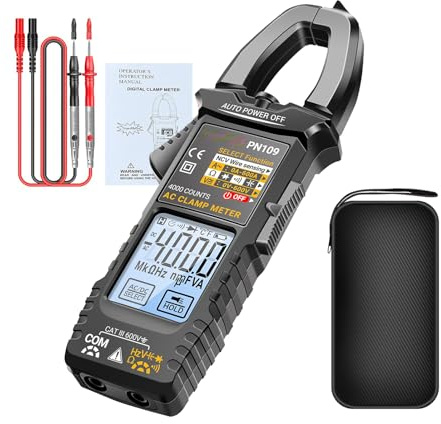 Pinza amperometrica - Misuratore di pinza amperometrica DC 4000 perline | Rivelatore digitale portatile per interruttore automatico circuito cavi auto condensatori elettrici uso domestico,Elettricist
