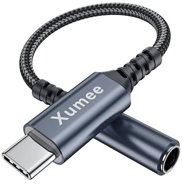 Xumee USB C to 3.5mm Headphone Jack Adapter, USB C to Aux Audio Dongle Cable Cord Compatible with iPhone 17/16/15 Series, Samsung Galaxy S25/S24/S23 Ultra, Pixel 9/8 (1-Pack)