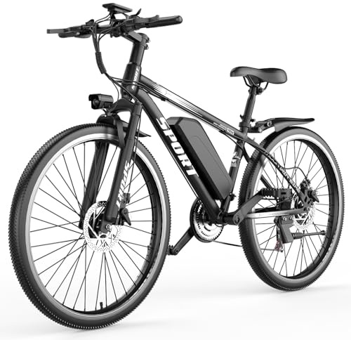 ASKGO Elektrofahrrad with 48V 10AH Herausnehmbarem Akku, 26 Mountain E-Bike, 80km Reichweite, Vorderradfederung, 7 Gänge E Bike für Erwachsene Herren Damen