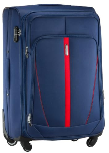Diamond Großer Weichschalenkoffer XL 28 – Dunkelblau, Codura 1200D, 360° Rollen, Zahlenschloss, Erweiterbar, 88–108 L, Leicht & Robust