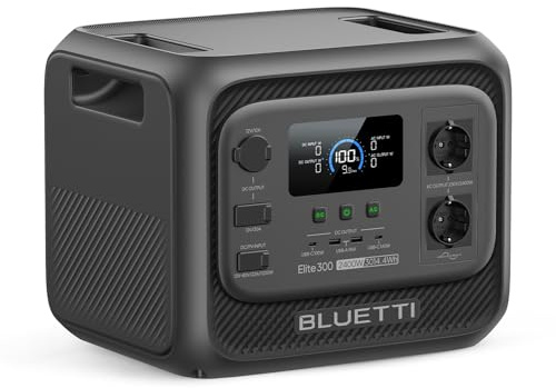 BLUETTI Elite 300 Estación de Energía Portátil 3014,4Wh Generador Solar | Batería LiFePO₄, 2400W CA (4800W Pico), Diseño Compacto 3kWh, Compacta para Respaldo en Casa, Camping y Autocaravana