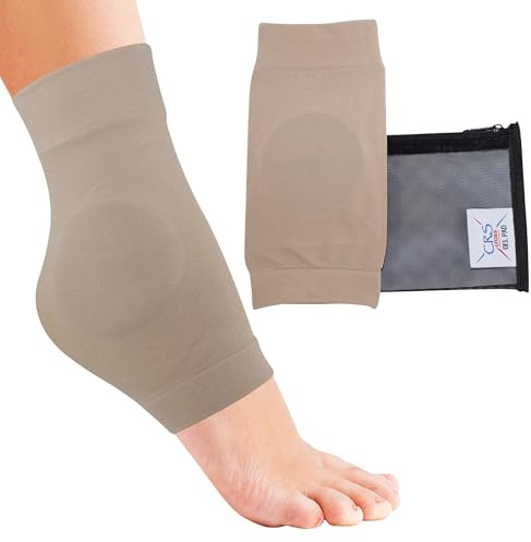 CRS Cross Ankle Malleolar Gel Sleeves - Padded Skate Sock with Ankle Bone Pads for Figure Skating, Hockey, Inline, Roller, Ski, Hiking or Riding Boots. Ankle protector cushion. (One Size Fits Most)