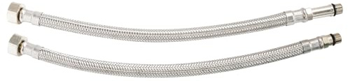SOMATHERM FOR YOU, Lot de 2 flexibles sanitaires 300 mm DN8 - Raccords 3/8 et M 10/100 - Acier inoxydable, EPDM, étanchéité intégrée - Norme ACS, certifié QB - Souples et durables | Tuyau en EPDM tressé en acier inoxydable assurant une parfaite résistance et une protection anti-corrosion - ACS, certifié QB