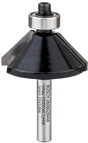 Bosch 1x PRO Fasenfräser (für Weichholz, Hartholz, Ø 34,9 mm, Professional Zubehör Handfräse, Kantenfräse)