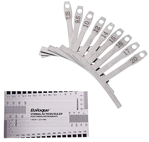 Set di strumenti per misuratore di chitarra Include 9 Set di strumenti di misurazione del raggio di sottostringa e strumento per la costruzione di strumenti a corde per righello per chitarra e basso