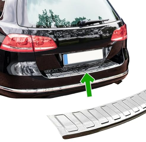 Paraurti Posteriore adatto per VW Passat B7 Variant + ALLTRACK | 2010-2014 Acciaio Inox Cromato Protezione per Bordo del Baule Di Carico