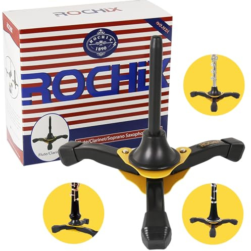 ROCHIX 1890 Foldable Portable Clarinet Stand/Flute Stand/Oboe Stand,Tripod Holder Stand