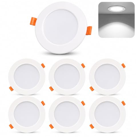 Qyyru Downlight LED, luz de techo empotrada de 3 W, recortada 50-55 mm mm, focos redondos 3000 K cálido / 4000 K neutro / 6000 K fresco para cocina, sala de estar, dormitorio, entrada, decoración del