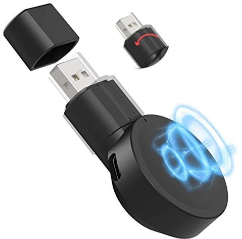 Tragbares Ladegerät für Samsung Galaxy Watch 8/Ultra/7/6/5/4, Magnetisches USB C & A Reise Ladegerät, Kompaktes Kabelloses Ladegerät für Galaxy Watch Active 2/3 & Classic Modelle (USB-A Schwarz)