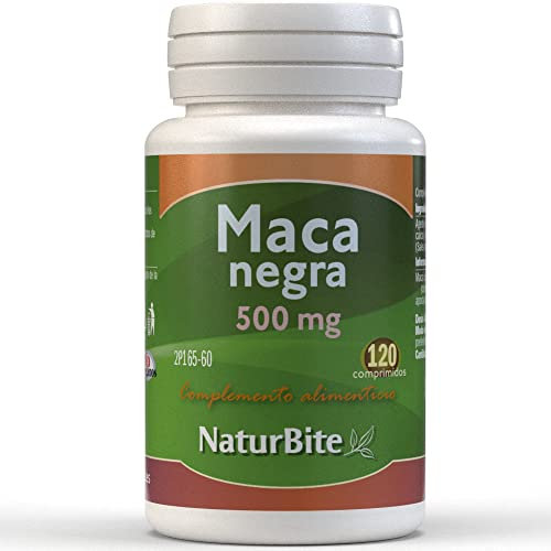 Maca Nera 500 mg, 120 compresse, NaturBite. Estratto di radice di Maca Nera altamente concentrato, favorisce la resistenza e fornisce energia.