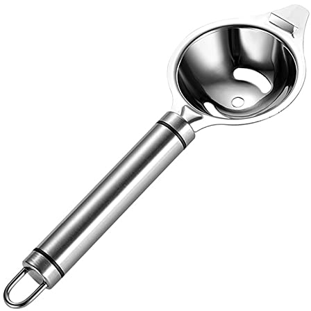 Premium Stainless Steel Egg Separator with Long Handle - Quick Yolk/White Separation for Baking & Cooking‌