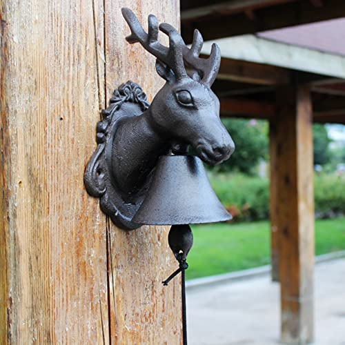 INKCOR Deer Doorbell - Wall Iron Cast Door Bell for Interior Exterior/Gazebo/School, Handcrafted Ringing Service Dinner Bells