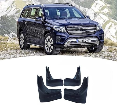 AMPACO 4 Pezzi Parafanghi per Auto per Mercedes Benz GLS X166 X167 2013-2019, Car Gomma Parafanghi Paraspruzzi Decorare, Resistente Impermeabile Anteriore Posteriore Paraschizzi