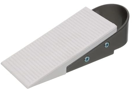 NAJDER Türkeil, Türstopper Boden, Türschnapper, Türhalter, Türpuffer, mit Silbergriff, Rutschfester, Robust, Premium Qualität, 125x32x50 mm, Weiß