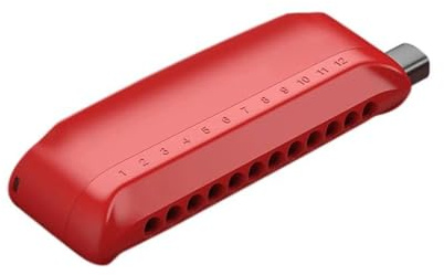 Chromatic Harmonica 12 Holes Harp ABS Comb Cover Plate Mouth Organ Brass Reeds Professional Musical Instruments Professional harmonica (Color : R)