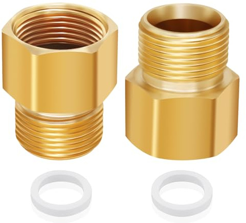 Boltigen Pressure Washer Adapter, M22‑14 Female x M22‑15 Male Brass Coupler