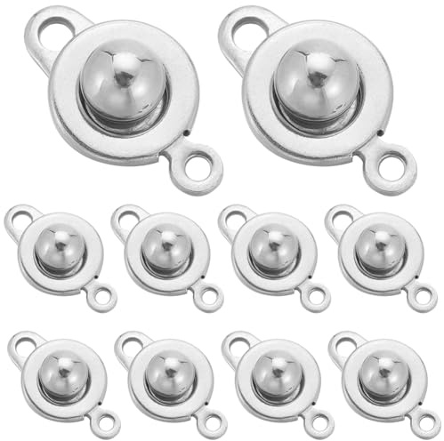 SUNNYCLUE 1 CAJA 16 JUEGOS Cierres A Presión de Acero Inoxidable de 15 mm Botón de Cierre de Joyería Conectores de Pulsera Conectores de Metal Y Plata Cierres de Joyería para Hacer Collares, Pulseras,