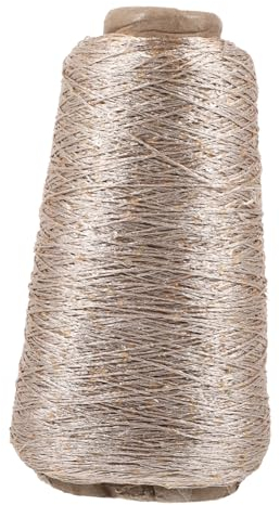 DIYEAH 100g Cotton Yarn for Crochet Knitting Glitter Thread Braided Gold Rope Yarn Ball