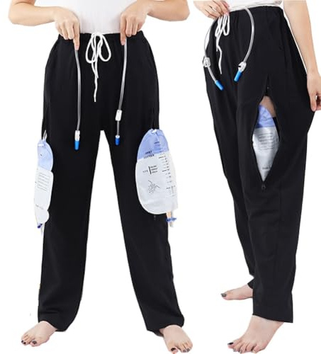 WEEOATAR Inkontinenz-Shorts, Fistelhose, Katheter-Unterwäsche, Inkontinenzhose, Urinbeutelunterwäsche mit Doppeltaschen
