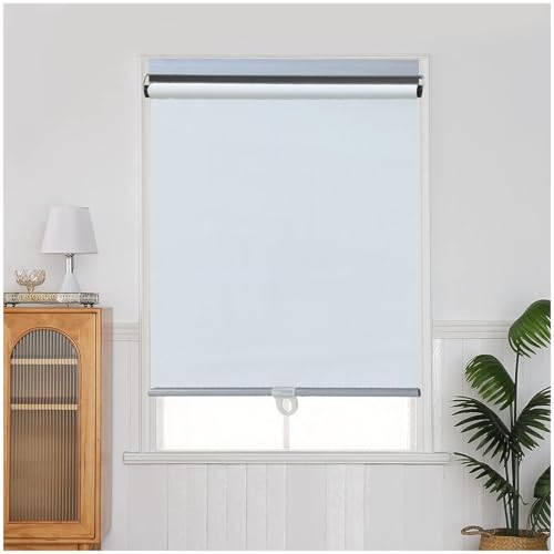Sonnenschutzrollos Für Fenster, Thermische Verdunkelungsrollos, 35/40/65/90/115/130cm Verdunkelungsvorhänge, Temporäre Sichtschutz Jalousien, Ohne Bohren,white-110x140cm/43 * 55in