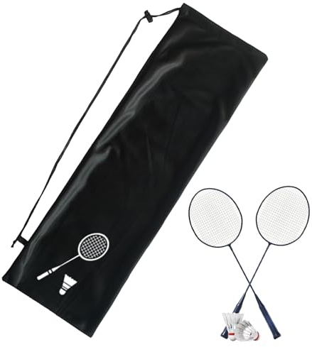 Zuasdvnk Badmintonschläger-Tasche, Badmintonschläger-Tasche, Einzelschulter-Schlägerhülle, Schlägertasche mit Kordelzug für - oder Anfänger-Badmintonspieler, leichte Badminton-Hülle