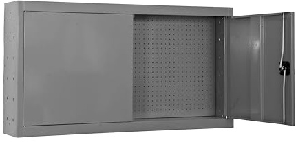 Simon Rack Werkzeugschrank, Werkzeugkiste aus Metall, 550 x 900 x 275 mm, inklusive Schlüssel, 1 Regal, grau - Cabinet Tool