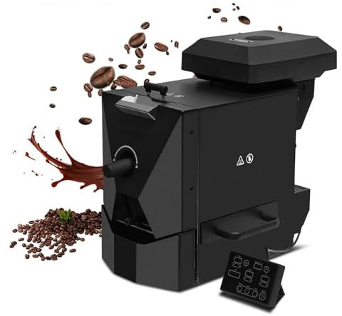 CHANGLKJ Electric Coffee Roaster, 500g Automatic Drum Coffee Roasting Machine with Smoke Filter and Chaff Collector, 3 Roasting Programs and 9 Baking Curves, Keep Coffee Flavor, for Commercial, Home