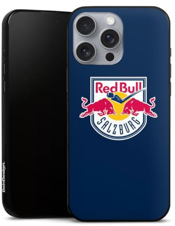Slim Case extra dünn kompatibel mit Apple iPhone 16 Pro Max Silikon Handyhülle schwarz Hülle EC Red Bull Salzburg Offizielles Lizenzprodukt Eishockey