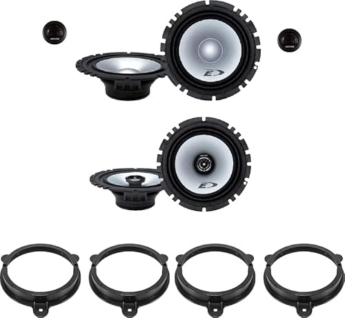 Kit 6 Casse ALPINE SXE-1750S + SXE-1725S per Nissan Micra dal 2007 in poi, Qashqai II dal 2013 al 2024, Leaf dal 2010 al 2017, Rogue dal 2007 al 2015 + vedi altri modelli con 2 Supp. Ant, 2 Supp Post