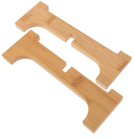 QUMIIRITY Bamboo Wood Base Glass Bottle Stand Cross Frame Storage Rack Vase Stand Indoor Plant Shelf