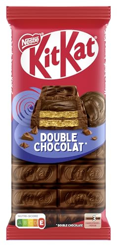 KITKAT Tafel Double Chocolate, 1er Pack (1 x 99g) | Knusprige Waffel mit cremiger Schokoladen Füllung und überzogen mit marmorierter Schokolade, Have a Break, have a KITKAT