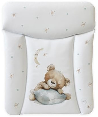 Ceba Baby® weiche Wickelauflage 50x70 cm - Baby Wickelunterlage - Wickeltischauflage für Junge und Mädchen - Wasserdicht, abwaschbar - OEKO-TEX® Standard 100 - Made in EU - Schläfriger Bär