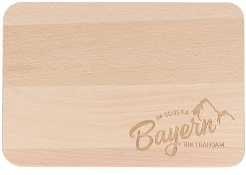 Spruchreif | Frühstücksbrettchen Im schena Bayern bin i dahoam | Graviertes Holzbrett aus Buchenholz | Schneidebrett 22 x 15 cm | Geschenk für Bayern-Fans