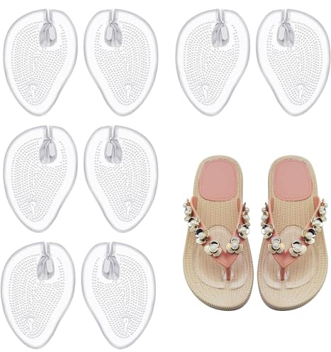 Silikon Zehentrenner Pads, 4 Paare Zehenschutz Kissen Flip-Flop Sandalen, Transparent, Zum Schutz Vor Schmerzen Und Blasen Anti-Rutsch-Schuhkissen Damen Herren