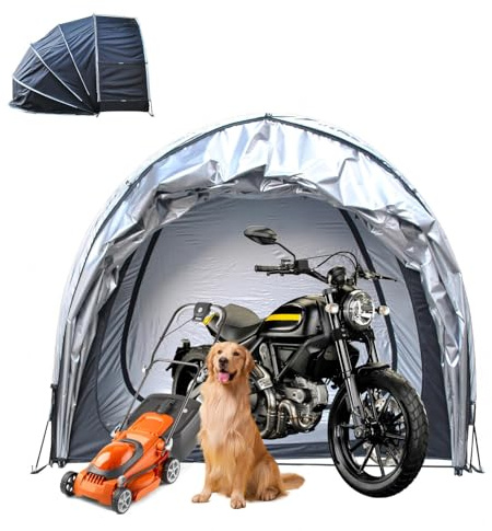 Bike Tent Outdoor Storage Waterproof for 2-5 Bikes and Lawn Mowers with Double Doors