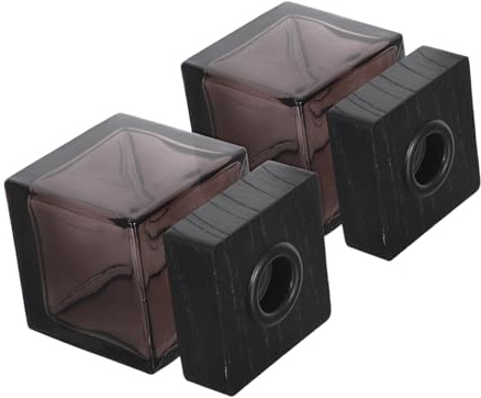 ELAYARD 2 Piezas Botellas de Difusor de Aromaterapia de Vidrio Vacío con Tapa de Madera Frascos Recargables para Aceites Esenciales Ambientador para Hogar Coche y Hotel