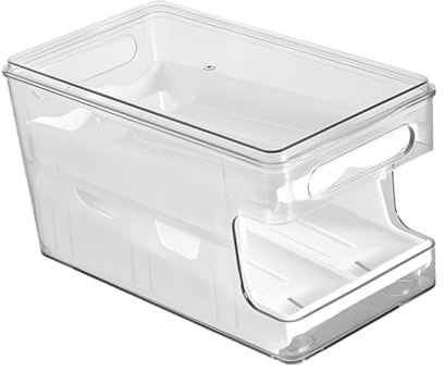 Ipetboom Organizador de Huevos para Refrigerador Diseño Apilable y Doble Capa, Bandeja Transparente de PET y PP Función Deslizante para Cocina y Nevera