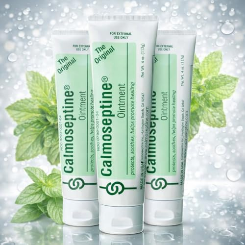 CALVERRA Calmoseptine Ointment 4oz Tube (Pack of 3) - Baby Diaper Rash Cream Ointments for Butt rash, Calmoseptine Ointment for heat Rashes and Itching Relief, Effective Diaper Rash Cream for Adults