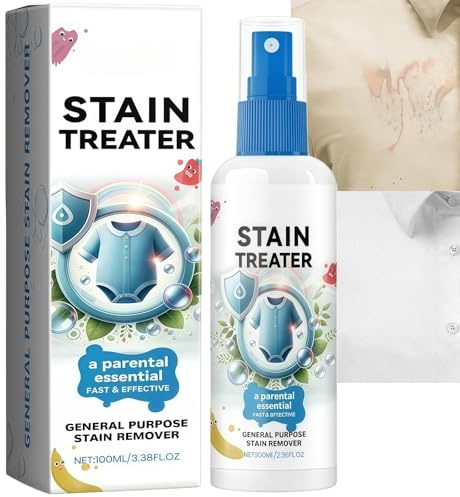 100ML Stain Remover Spray for Clothes,Fabric Cleaner,Laundry Stain Treater,Fabric Stain Remover,Bleach Spray for Ink,Fast Acting Stains Remove Solution,Colour Run&Odour Remover,Travel-Friendly