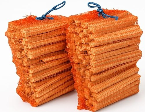 Anzündholz Anmachholz16 kg Brennholz Kaminholz Kaminscheit Span Ofenfertig trocken Holzstücke Lagerfeuer 4 mal a 4 kg im Netzsack (16)