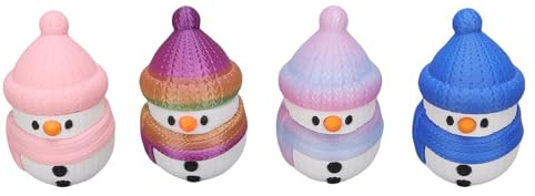 Pwshymi 3D-utskrift Söta Snögubbefigurer Set med 4 för Juldekorationer 2,76 Tums PLA-material Av Kvalitet