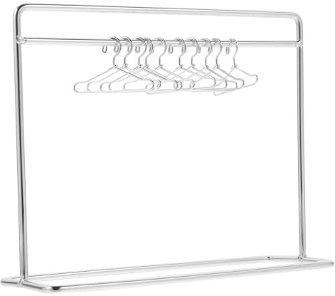 Perchero para Ropa de muñecas con 10 Perchas para Ropa de muñecas, Mini Perchero de Hierro de 5, 9x4, 7 Pulgadas para Armario, Accesorios para Muebles de casa de, Perchas