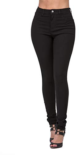 High Waisted-Rise Colored Stretch Skinny Destroyed Ripped Distressed Jeans for Women Olive Mustard RED (US, Alpha, XX-Large, Regular, Regular, Black)