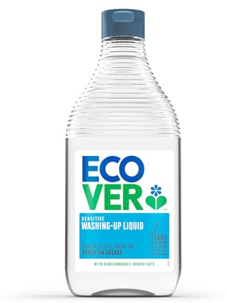 Ecover Washing Up Liquid, Washing Up Soap, Tough on Grease and Grime, Fresh Camomile & Clementine Scent 1 x 450 ml