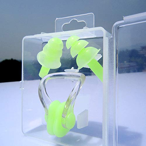 VOANZO - Tapones para los oídos de natación de silicona para niños, tapones para los oídos y conjuntos de pinzas para la nariz, impermeables y cómodos, para niños, niñas, niños, bebés, niños y niños