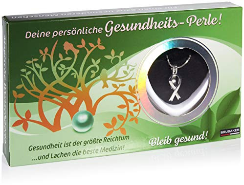 BRUBAKER Collier avec pendentif nœud et coquillage avec perle véritable comme coffret cadeau, Perle