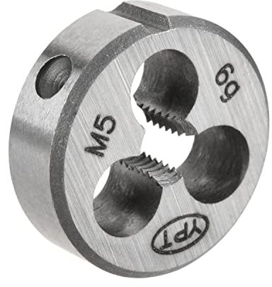 Utoolmart M5 x 0,8 metrische runde Schneidemaschine, Maschinengewinde, Rechtsgewinde-Schneideisen, hochwertiger legierter Stahl, 1 Stück