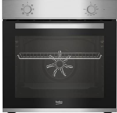 Beko BBIE12000X B100 - Horno empotrable (66 L, capacidad de cocción, horno multifunción con 5 tipos de calefacción, AeroPerfect, SteamShine+, limpieza SteamShine, iluminación halógena, acero