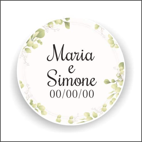 Etichette adesive personalizzate colorate con il tuo nome e le tue informazioni, utilizzabili per comunioni, matrimoni, cresime, compleanni, feste vintage, eventi in genere (Modello 17)